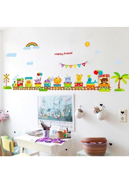 Tren ve Hayvanlar Bebek ve Çocuk Odası Dekorasyonu Duvar Sticker Seti fiyatları