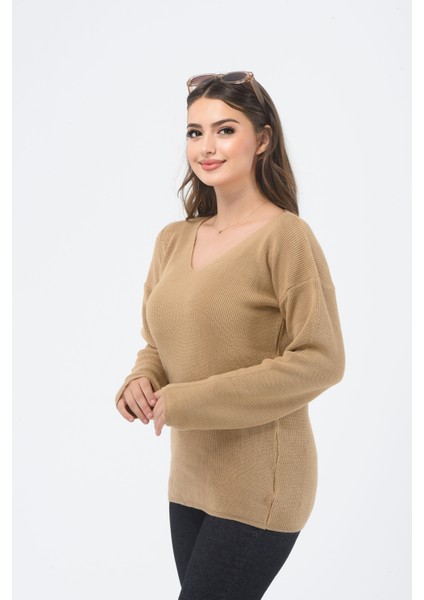 V Yaka Oversize Salaş Kesim Triko