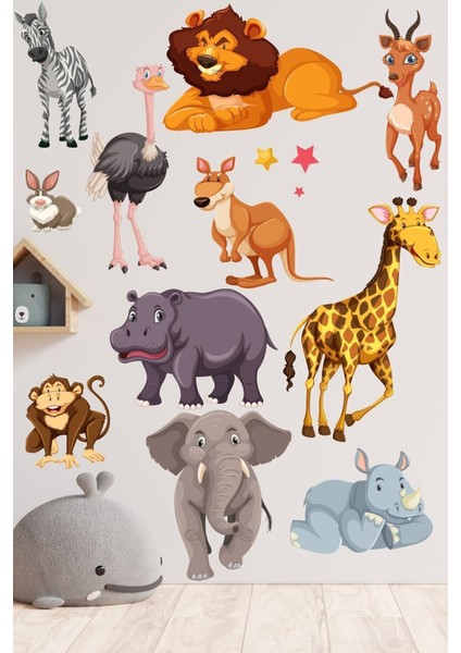 Sevimli Hayvanlar Çocuk Odası Duvar Sticker Seti