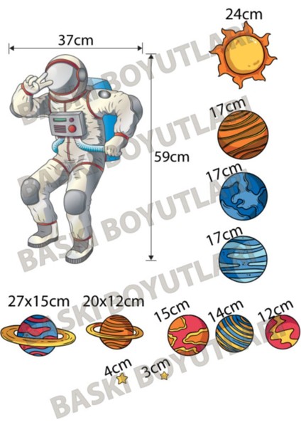 Rüya Gibi Uzay Temalı 50 Parça Çok Renkli Duvar Sticker Seti, Odalarınıza Hayal Katın fırsatları