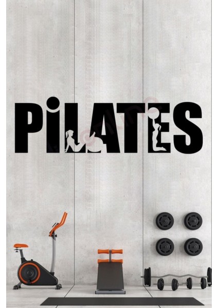 Siyah Pilates Spor Duvar Sticker 40x120cm, Çok Amaçlı Yatak Odası ve Salon Dekoru