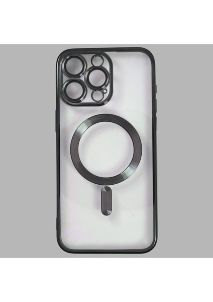 IPHONE 14 Pro Max;magsafe Özellikli, Lens Koruyuculu, Darbe Önleyici, Kenarları Renklı Silikon Kılıf