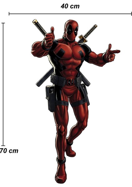 Canlı ve eğlenceli Deadpool duvar sticker 40x70 cm, odanıza enerji katacak renkli dekor fırsatları