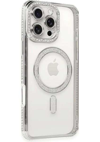 Iphone 16 Pro Max Kılıf Joke Simli Magneticsafe Kılıf - Gümüş 13 fiyatları