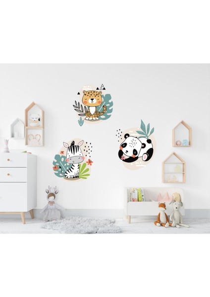 Sevimli Dostlar Çocuk Odası Renkli Kendinden Yapışkanlı Duvar Stickerleri fiyatları