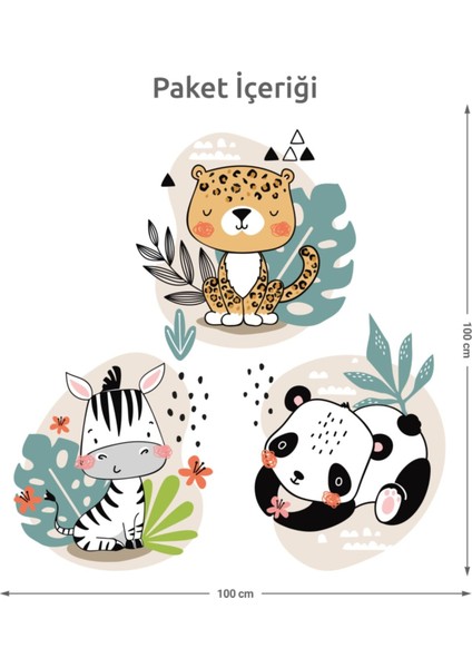 Sevimli Dostlar Çocuk Odası Renkli Kendinden Yapışkanlı Duvar Stickerleri modelleri