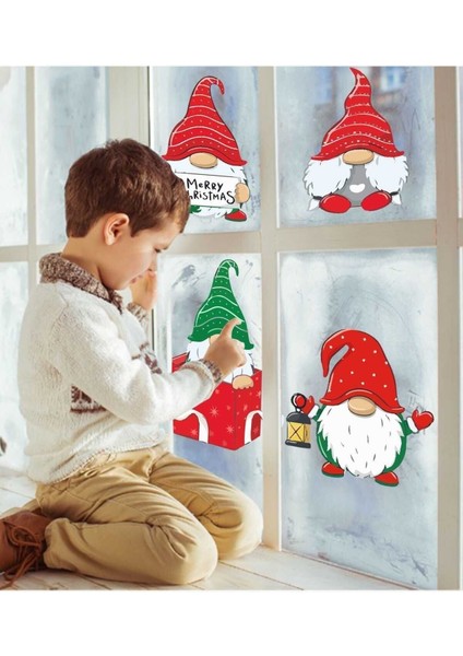 Yılbaşı Temalı Sevimli Cüceler Sticker, Renkli ve Eğlenceli Dekoratif Çıkartma