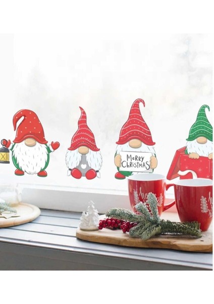 Yılbaşı Temalı Sevimli Cüceler Sticker, Renkli ve Eğlenceli Dekoratif Çıkartma fiyatları