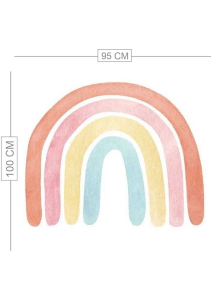 Canlı Suluboya Gökkuşağı Çocuk Odası Duvar Sticker, Renkli ve Eğlenceli Dekorasyon modelleri