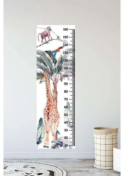 Renkli hayvan figürleri boy ölçer sticker, eğlenceli ve kullanışlı dekorasyon 50x150 fiyatları