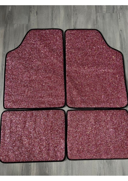 Şeker Pembe Araba Içi Pullu Paspas Takımı