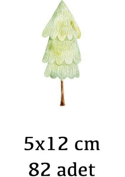Mini Çam Ağaçları Suluboya Ağaçlar Dekoratif Duvar Sticker Seti fiyatları