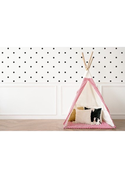Siyah ve beyaz puantiye çocuk odası duvar sticker seti, 220 parça, düz desen, ekru renk fiyatları