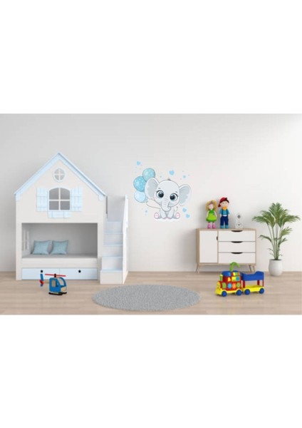 Sevimli Fil Yavrusu Duvar Sticker, Çocuk Odası Dekorasyonu, Kendinden Yapışkanlı, Renkli modelleri