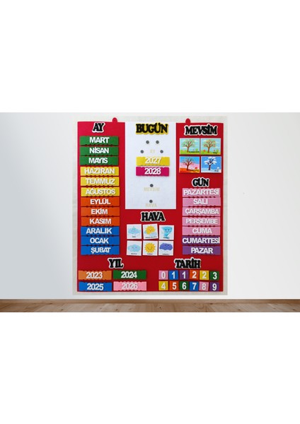 Interaktif Takvim Panosu ( Keçeden Eğitim Materyali)