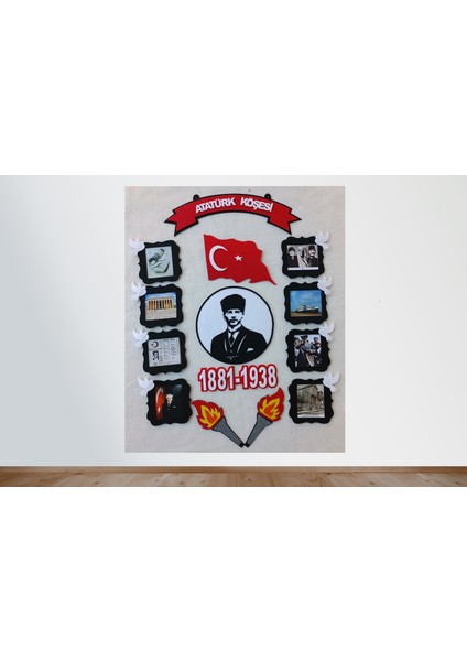 ATP02 Atatürk Köşesi Panosu Zeminsiz(Keçeden Eğitim Materyali)