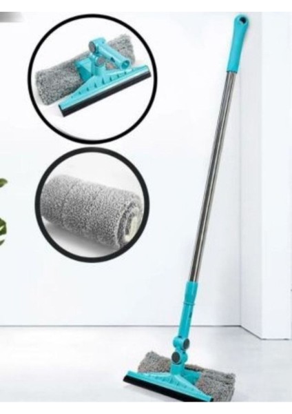 Pratik teleskopik çift taraflı cam silme aparatı ve uzayabilen cam mop seti