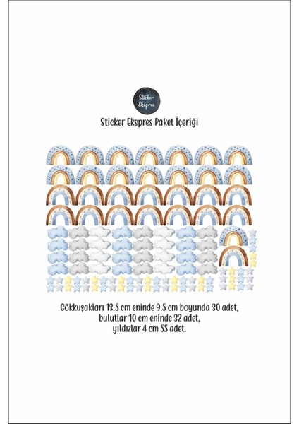 Renkli bulut ve yıldız duvar çıkartması, çocuk odası dekoru, eğlenceli ve şık tasarım modelleri