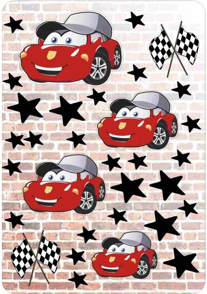 Yarış Arabaları Duvar Sticker Seti