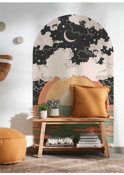 Renkli Bohem Gün Doğumu Duvar Sticker, özgün ve şık dekorasyon için ideal seçim