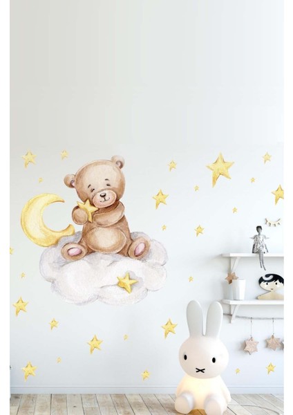 Sevimli hayvanlar duvar sticker seti, çocuk odası dekoru, 5+ parça, yeşil renk