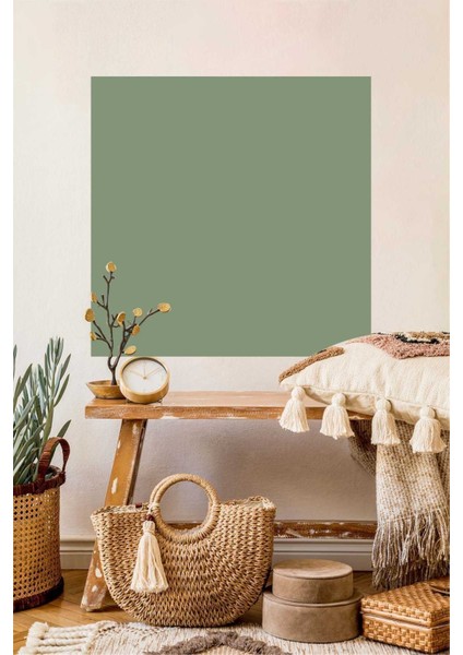 Yeşil Kare Bohem Duvar Stickerı, şık ve modern dekoratif tasarım, tek parça