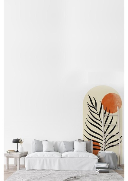 Tropikal Yaprak ve Güneş Boho Kemer Arch Salon ve Oturma Odası Modern Duvar Sticker modelleri