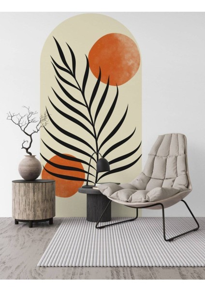 Tropikal Yaprak ve Güneş Boho Kemer Arch Salon ve Oturma Odası Modern Duvar Sticker indirimleri