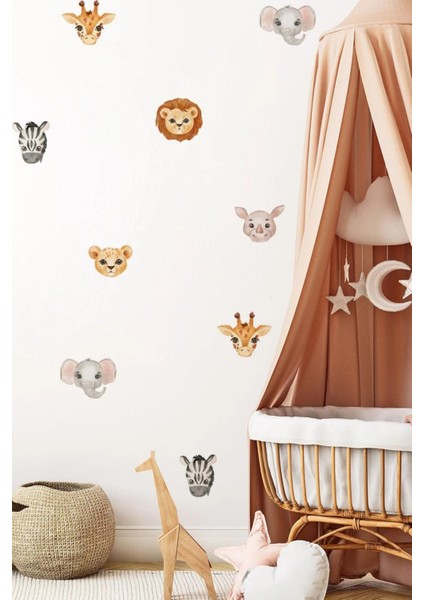 Safari Hayvanlar Temalı Çocuk Odası Duvar Sticker