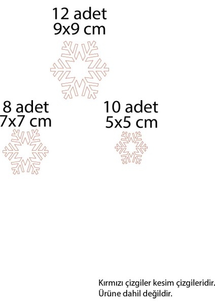 Beyaz Kar Tanesi Transferli Cam ve Mobilya Stickerleri, Yılbaşı Teması, Düz Desen fırsatları