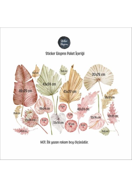 Yeşil Yapraklar Duvar Sticker Seti, doğal ve şık dekorasyon için ideal, renkli, 5+ parça fiyatları