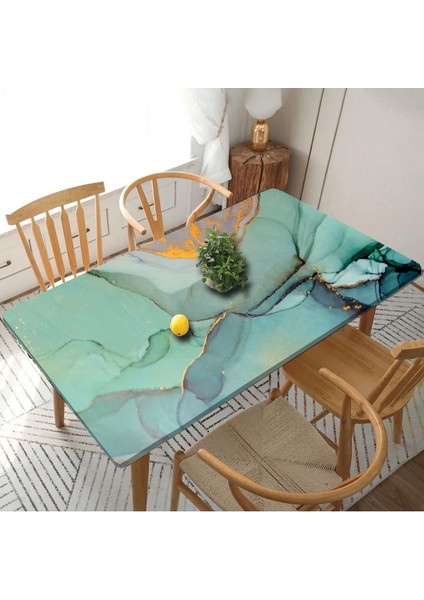 Turkuaz mermer desenli masa ve dolap tezgah kaplama 120x80 cm, düz desen