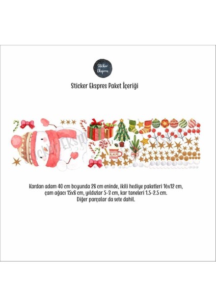 Yılbaşı Temalı Cam ve Kapı Sticker Seti, Renkli ve Eğlenceli Dekorasyon Parça Sayısı 5+ fiyatları