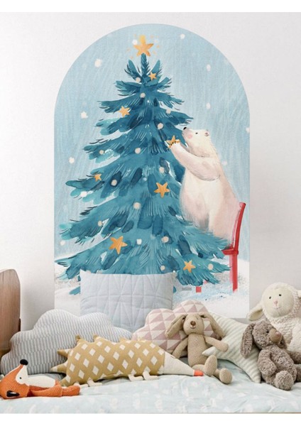 Renkli Kutup Ayısı Çocuk Odası Duvar Stickerı, eğlenceli ve sevimli dekorasyon seçeneği