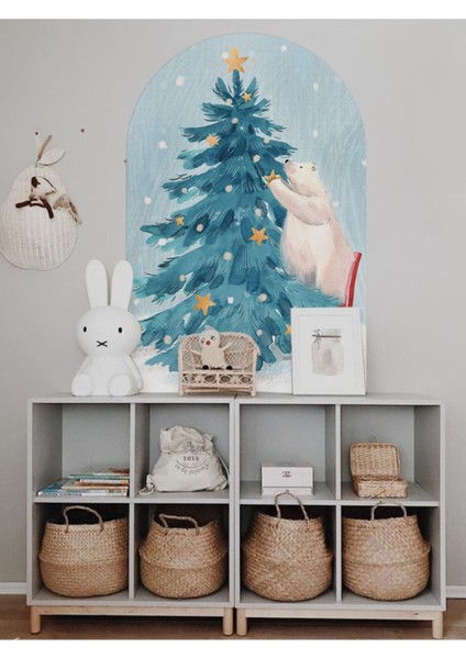 Renkli Kutup Ayısı Çocuk Odası Duvar Stickerı, eğlenceli ve sevimli dekorasyon seçeneği fiyatları