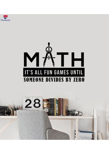 Siyah Matematik Temalı Duvar Sticker, Eğlenceli Sınıf ve Ofis Dekoru