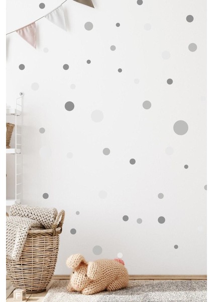 Füme Gri Puantiye Desenli Duvar Sticker, Modern ve Şık Dekorasyon için Ideal