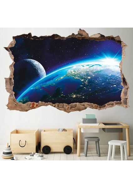 Uzay Temalı HD Baskılı Modern Duvar Sticker, Çok Renkli, 3 Boyutlu, Renk5