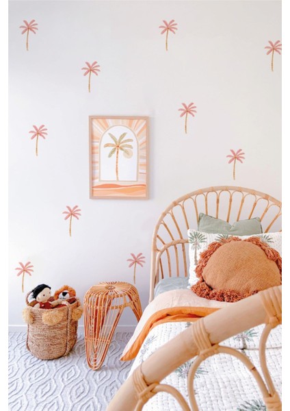 Pembe palmiyeler duvar çıkartması, şık ve renkli dekorasyon için ideal 1 parça fiyatları