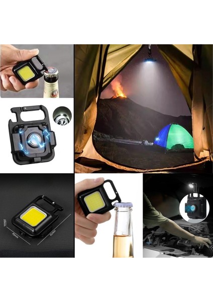 3 LED Modlu Mini Asılabilen LED Kamp Aydınlatması Güçlü El Feneri Açacaklı -Mıknatıslı fırsatları