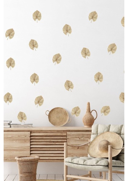 Renkli Yapraklar Duvar Sticker Seti, şık ve dekoratif 5+ parça, oturma odası ve salon için