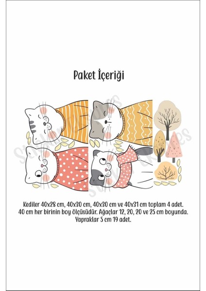 Sevimli Kediler Kedi Çocuk Odası Duvar Sticker Seti fiyatları