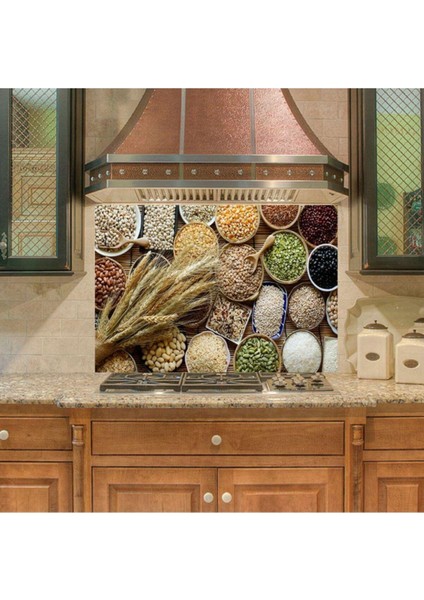 Renkli Mutfak Tezgah Arası Dekor Sticker, Şık ve Pratik Kaplama Renk: Kahverengi