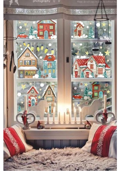 Kış Temalı 5+ Parça Turuncu Çocuk Bebek Odası Sticker Seti