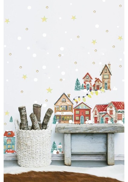 Kış Temalı 5+ Parça Turuncu Çocuk Bebek Odası Sticker Seti fırsatları