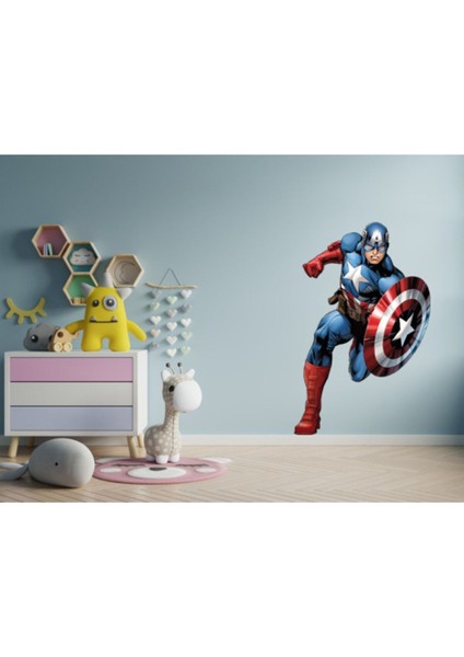 Renkli Avengers Kaptan Amerika Duvar Sticker 45x70 cm, odanıza şıklık ve eğlence katın modelleri