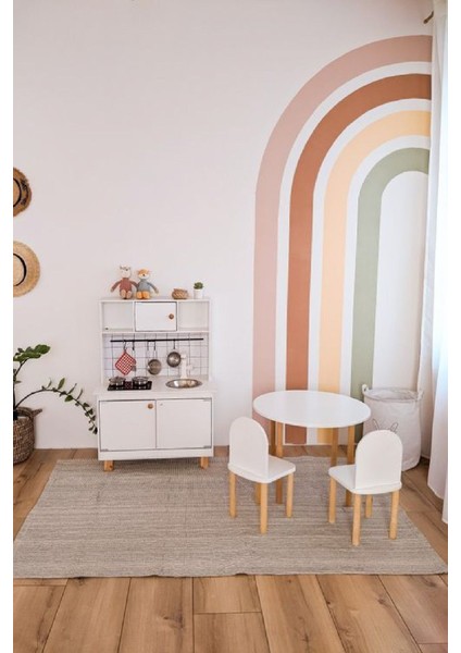 Dikey Soft Renkler Gökkuşağı Çocuk Odası Duvar Sticker Seti