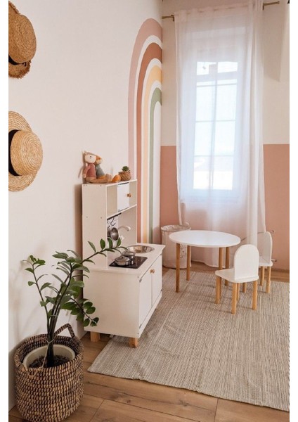 Dikey Soft Renkler Gökkuşağı Çocuk Odası Duvar Sticker Seti fiyatları