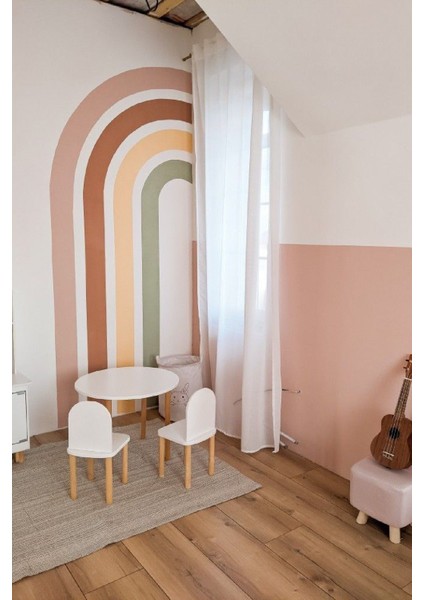 Dikey Soft Renkler Gökkuşağı Çocuk Odası Duvar Sticker Seti modelleri