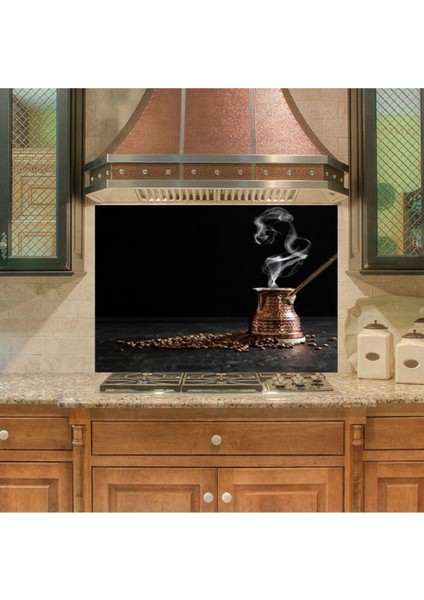 Mutfak Duvar Tezgah Arası Ocak Arkası Sticker Kaplama Cezve Kahve